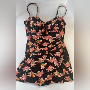 Tropical Escape Black Floral One-Piece Swimsuit